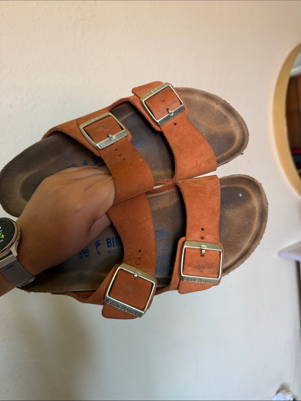 Birkenstock Arizona Soft Footbed Suede Leather Mink ? Size 8 burnt orange - Picture 9 of 14